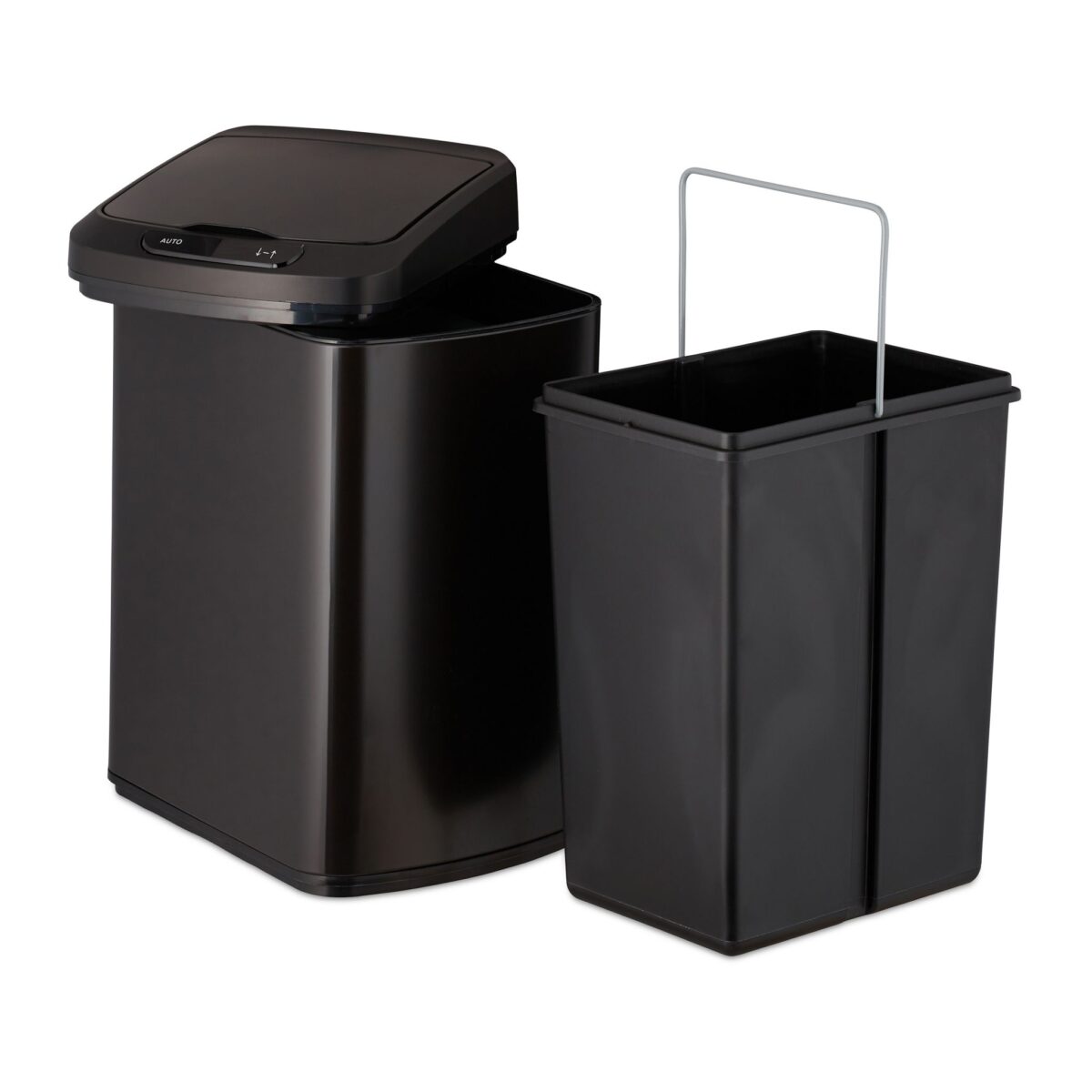 Cos de gunoi cu senzor automat, 12 L, capac anti-miros, 41 x 21,5 x 28 cm, negru - imagine 4