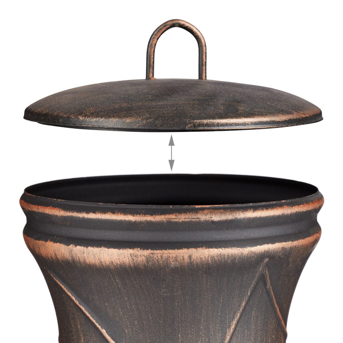 Semineu pentru terasa si gradina, cu poker, Relaxdays, otel/fonta, design rustic, negru, 89 x 44 x 44 cm - imagine 4