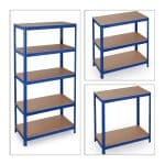 Raft multifunctional industrial, 5 rafturi, capacitate incarcare 875 kg, albastru, 180 x 90 x 45 cm - imagine 6