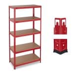 Raft multifunctional industrial, 5 rafturi, capacitate incarcare 875 kg kg, rosu, 180 x 90 x 45 cm