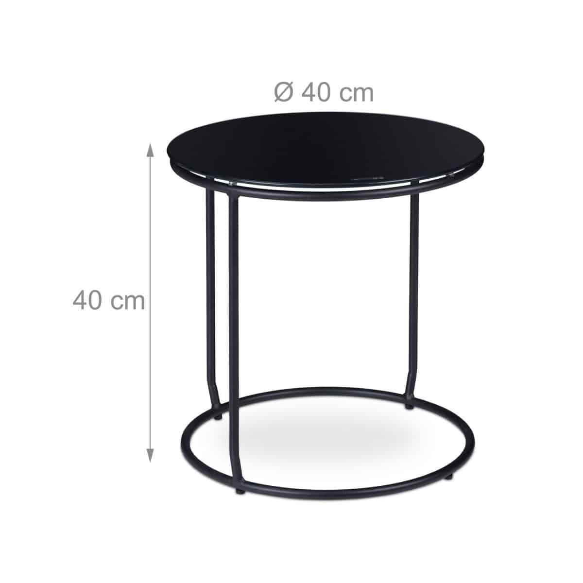 Set masuta cafea si taburet, 40 x 40 cm, negru/gri - imagine 3