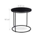 Set masuta cafea si taburet, 40 x 40 cm, negru/gri - imagine 3