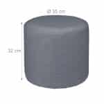 Set masuta cafea si taburet, 40 x 40 cm, negru/gri - imagine 2