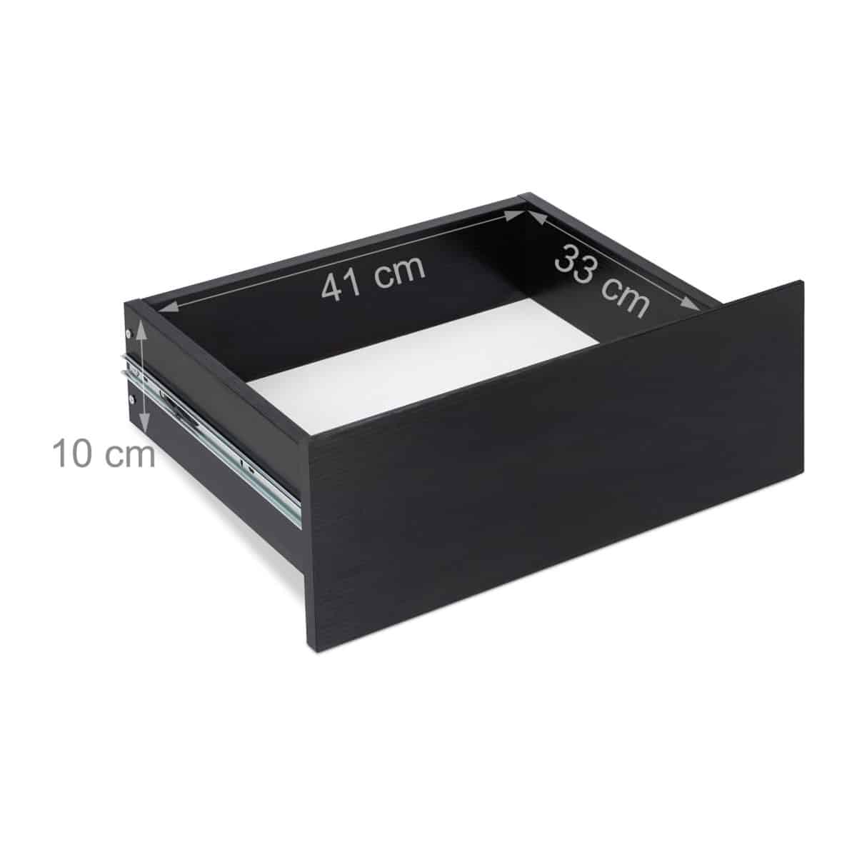 Noptiera neagra cu sertar, picioare din metal, 50 x 50 x 50 cm - imagine 5