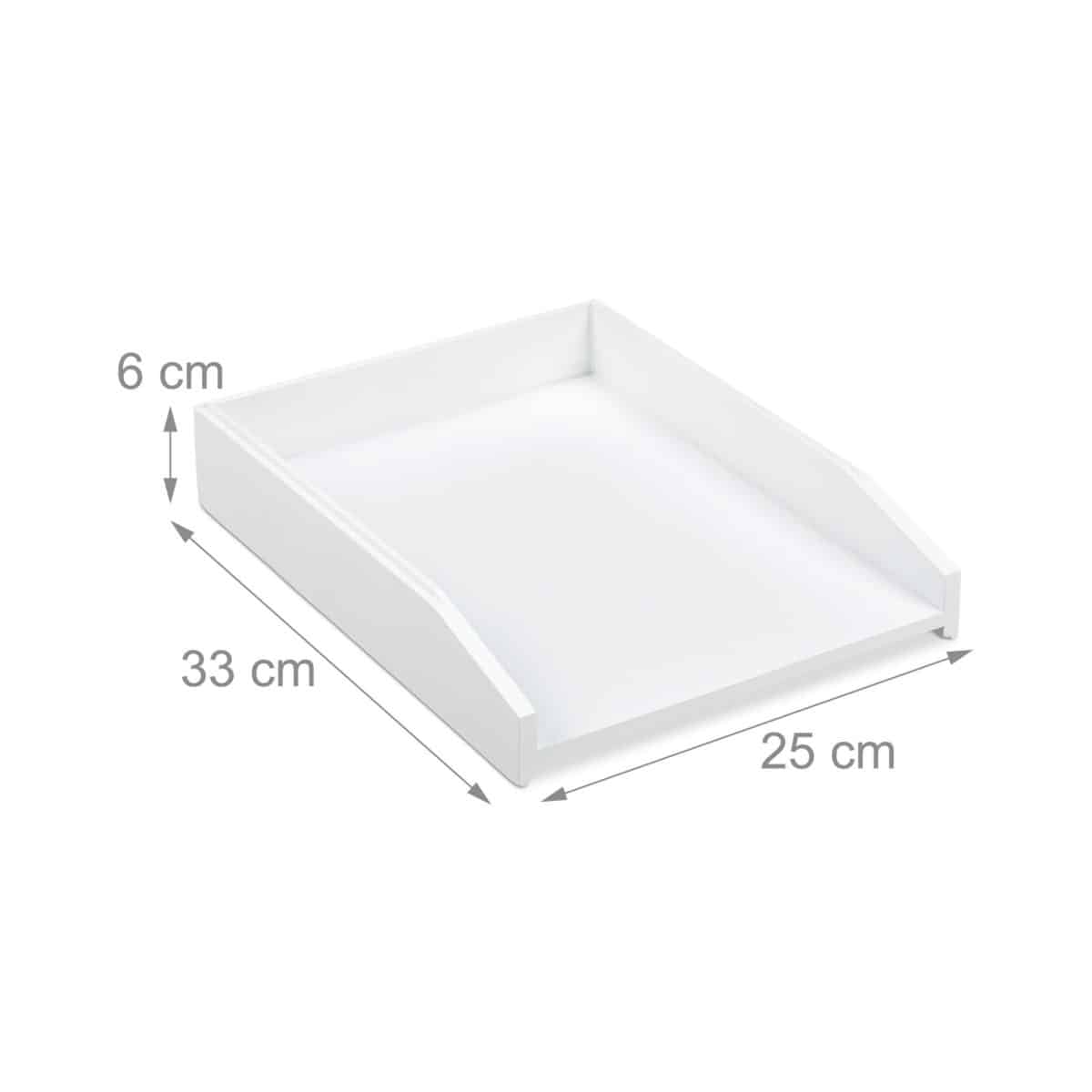 Tavita documente A4, din bambus, alb, 6 x 25 x 33 cm, Relaxdays - imagine 4