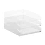 Tavita documente A4, din bambus, alb, 6 x 25 x 33 cm, Relaxdays - imagine 6