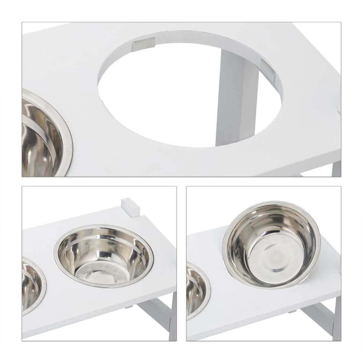 Set 2 boluri, suport cu inaltime reglabila, alb, 20 x 42 x 22 cm - imagine 7