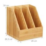 Organizator de birou, din bambus, documente A4, 30 x 28 x 26,5 cm - imagine 4