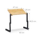 Suport laptop pana la 15 inch, pliabil, bambus, picioare pliabile, 47,5 x 60 x 26 cm - imagine 4