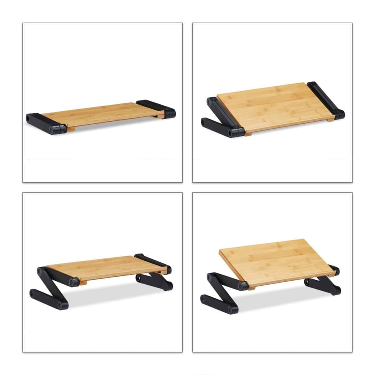 Suport laptop pana la 15 inch, pliabil, bambus, picioare pliabile, 47,5 x 60 x 26 cm - imagine 7