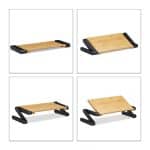 Suport laptop pana la 15 inch, pliabil, bambus, picioare pliabile, 47,5 x 60 x 26 cm - imagine 7