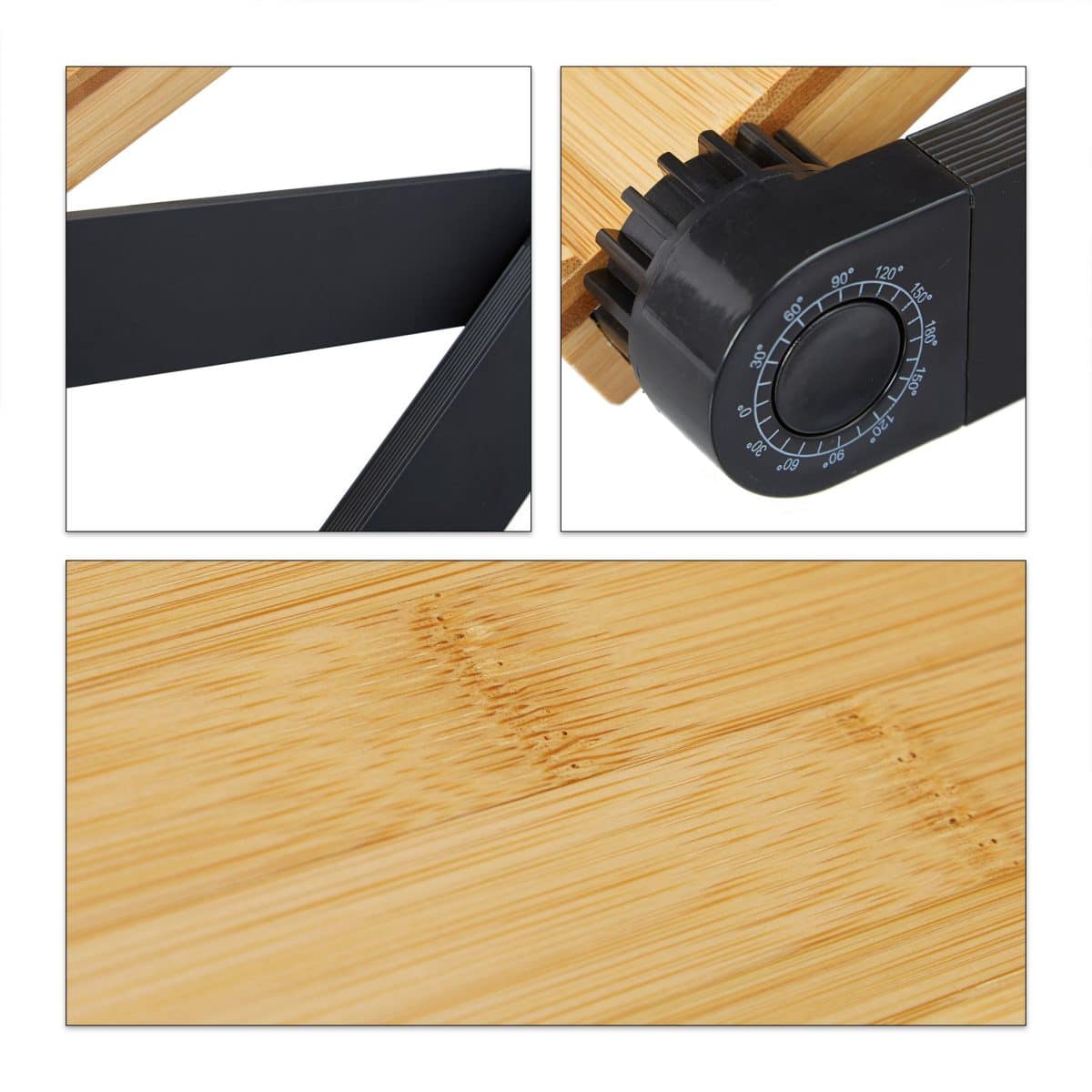 Suport laptop pana la 15 inch, pliabil, bambus, picioare pliabile, 47,5 x 60 x 26 cm - imagine 9