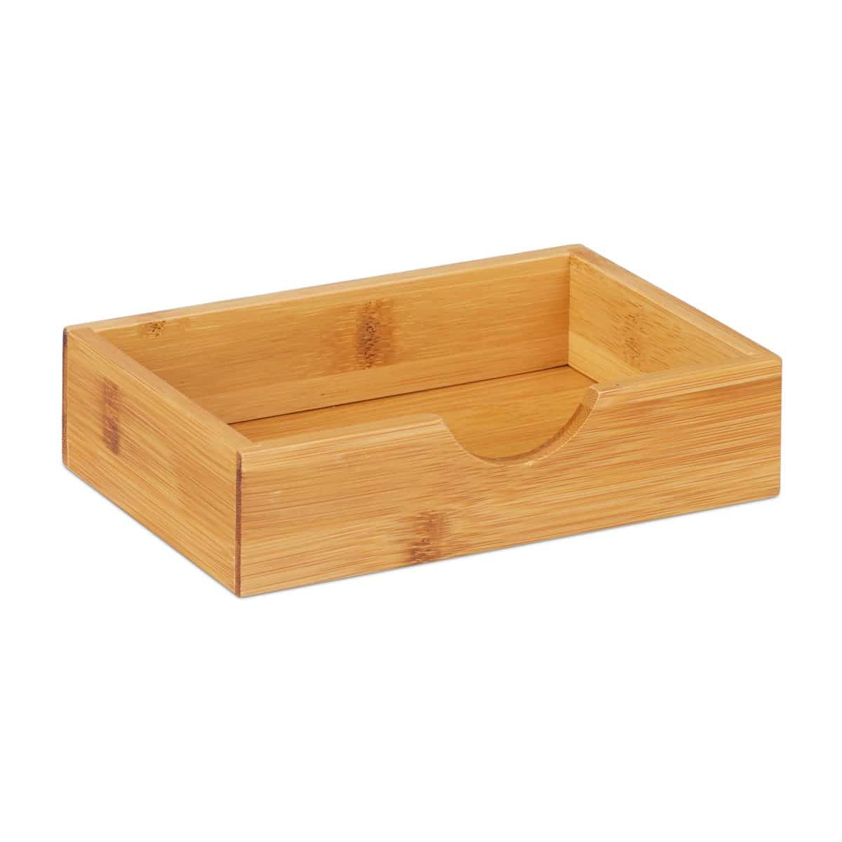 Organizator de birou, un raft si 3 sertare, din bambus, 21 x 20 x 13 cm - imagine 10