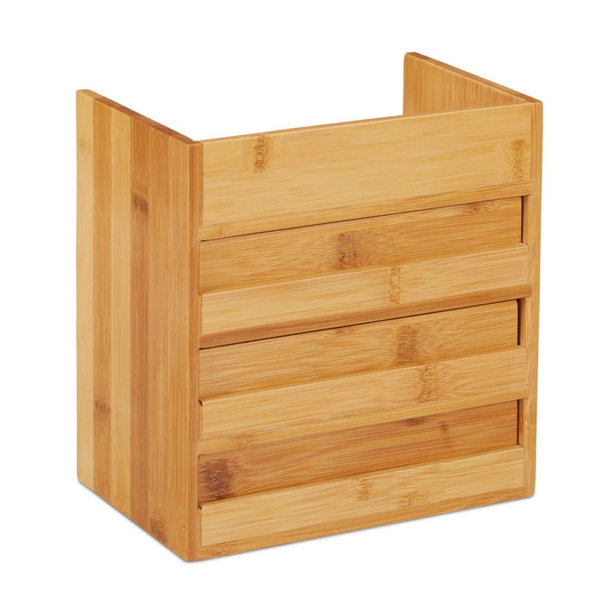 Organizator de birou, un raft si 3 sertare, din bambus, 21 x 20 x 13 cm - imagine 7