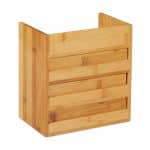 Organizator de birou, un raft si 3 sertare, din bambus, 21 x 20 x 13 cm - imagine 7