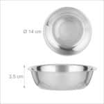 Bol inox, mancare caini/pisici, cu suport din bambus, 10 x 18 x 18 cm - imagine 5
