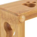 Suport din bambus cu 2 boluri din inox, pentru catei si pisici, 5,5 x 29,5 x 14 cm - imagine 8