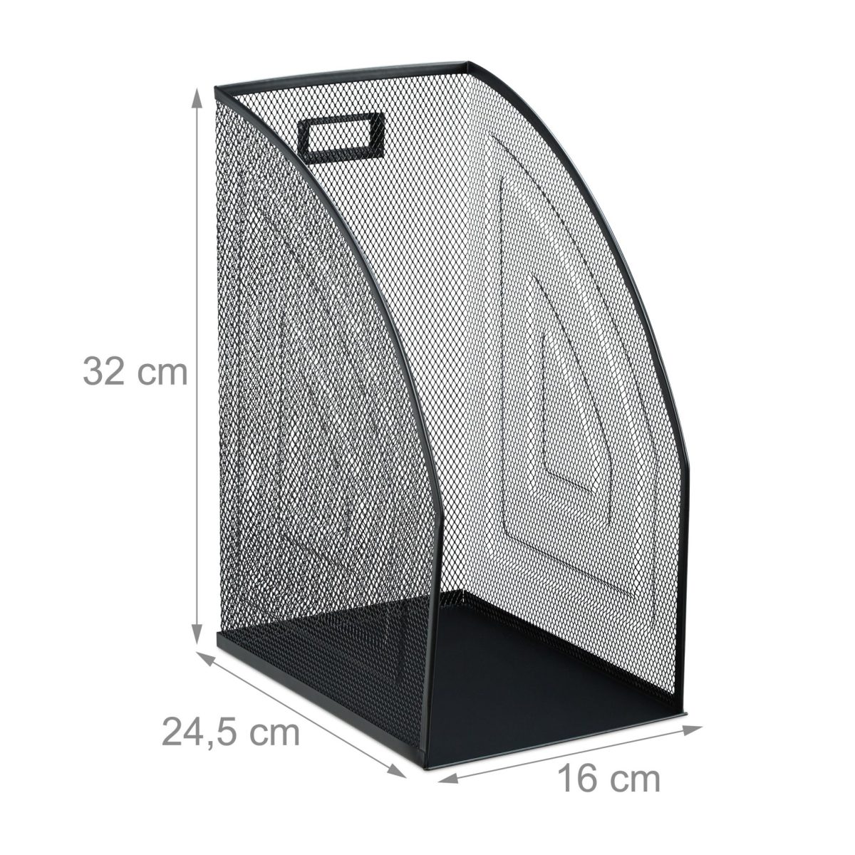 Organizator de birou, metalic, documente A4, negru, 32 x 16 x 24,5 cm - imagine 4