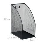 Organizator de birou, metalic, documente A4, negru, 32 x 16 x 24,5 cm - imagine 4