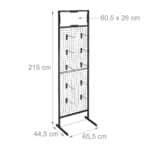 Panou perforat pentru expunere, cu 10 carlige, negru, 215 x 65,5 x 44,5 cm - imagine 5