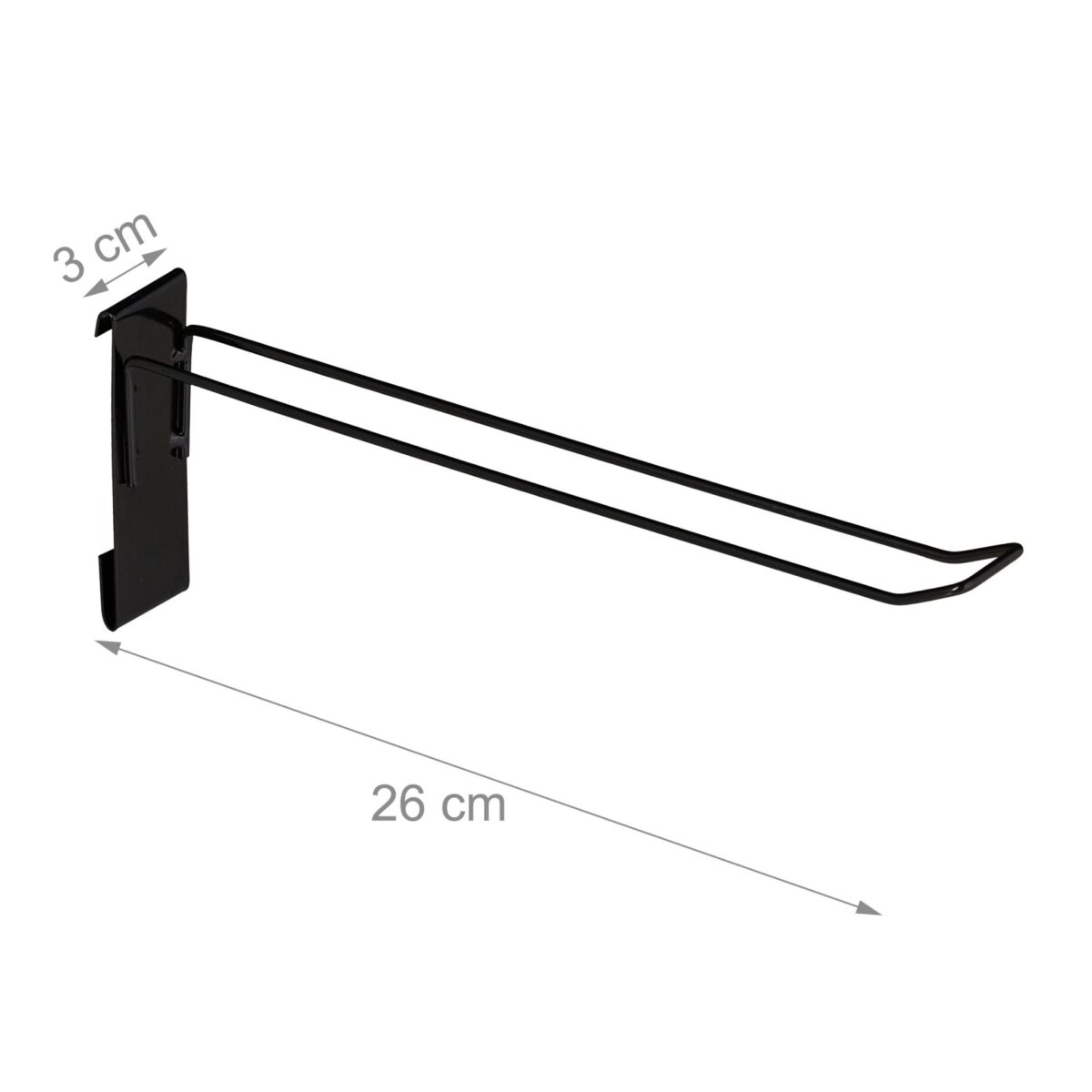 Panou perforat pentru expunere, cu 10 carlige, negru, 215 x 65,5 x 44,5 cm - imagine 6