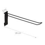 Panou perforat pentru expunere, cu 10 carlige, negru, 215 x 65,5 x 44,5 cm - imagine 6