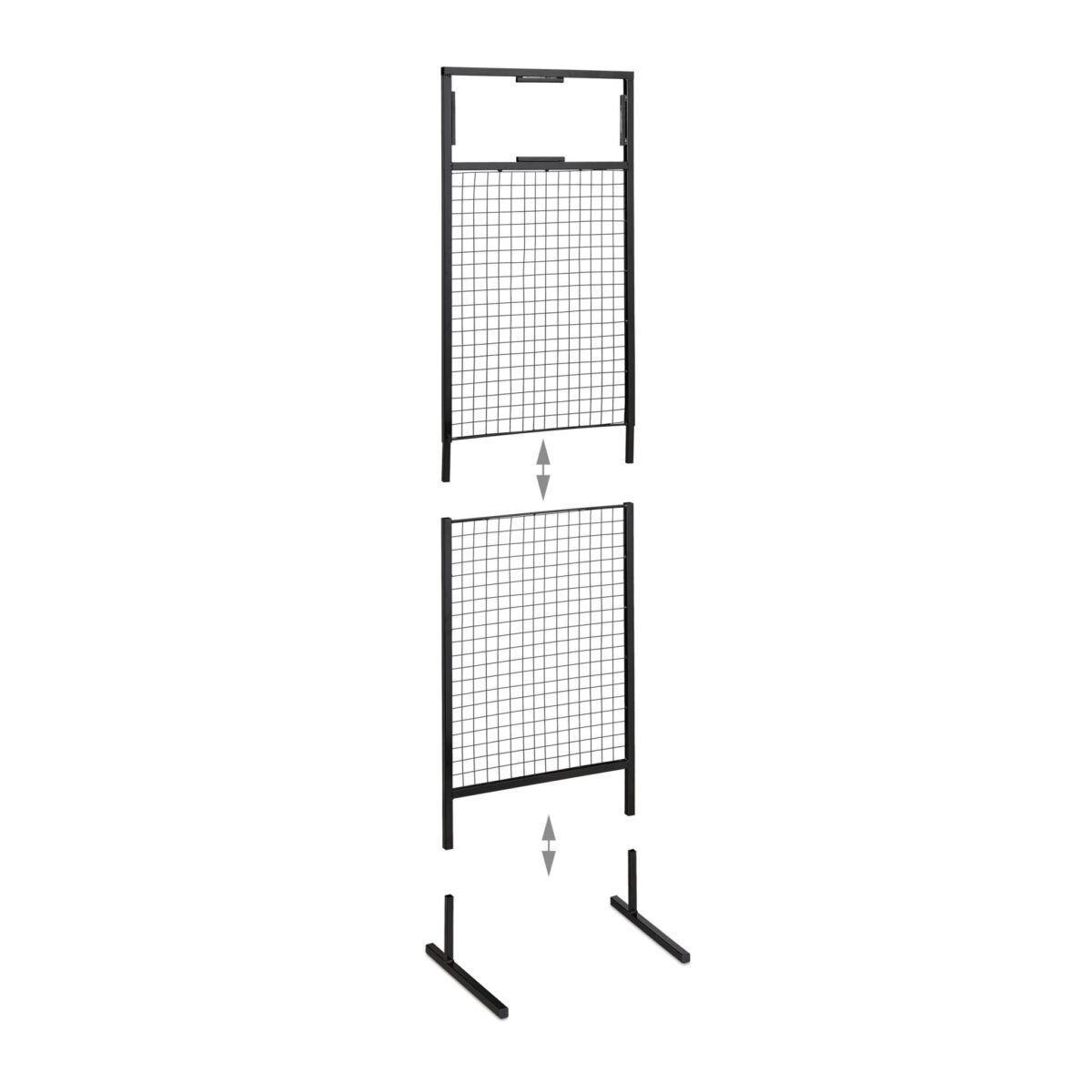 Panou perforat pentru expunere, cu 10 carlige, negru, 215 x 65,5 x 44,5 cm - imagine 8