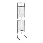Panou perforat pentru expunere, cu 10 carlige, negru, 215 x 65,5 x 44,5 cm - imagine 8