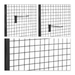 Panou perforat pentru expunere, cu 10 carlige, negru, 215 x 65,5 x 44,5 cm - imagine 9