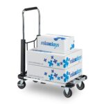 Carucior transport, manerului reglabil pe inaltime, capacitate de incarcare 100 kg, Relaxdays