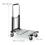 Carucior transport, manerului reglabil pe inaltime, capacitate de incarcare 100 kg, Relaxdays - imagine 4