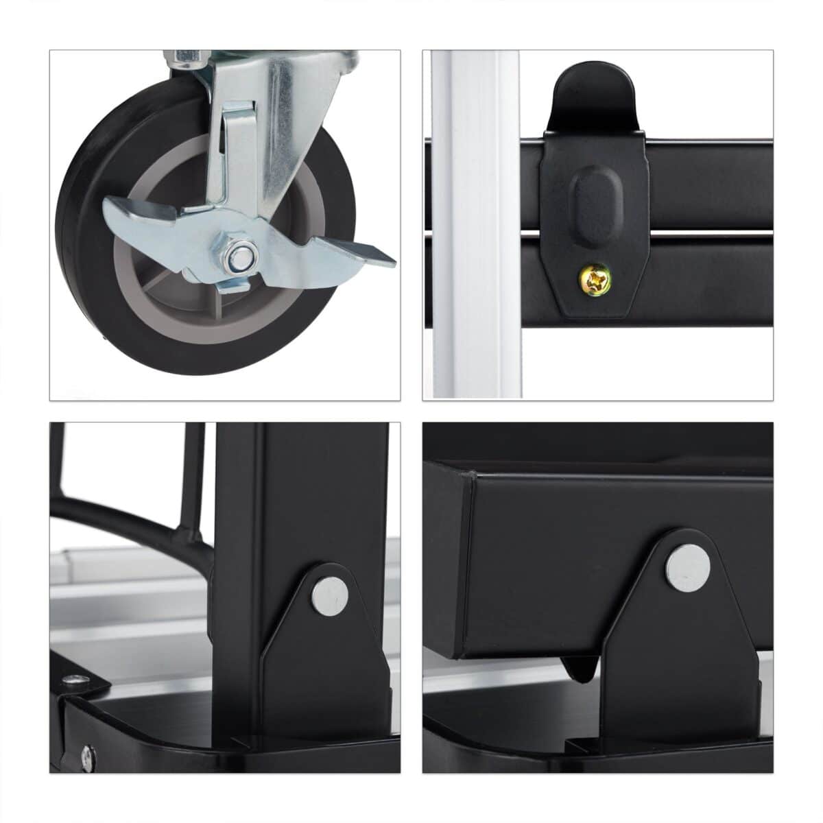 Carucior transport, manerului reglabil pe inaltime, capacitate de incarcare 100 kg, Relaxdays - imagine 7