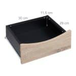 Noptiera cu sertar si raft deschis, negru, picioare din otel, 50 x 39 x 35 cm - imagine 4