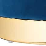 Taburet din catifea cu spatiu de depozitare, albastru/auriu, design modern, capacitate 150 kg, 41,5 x 37 cm - imagine 2