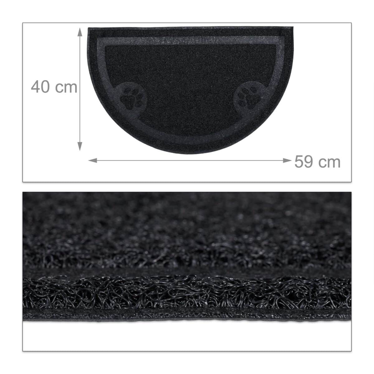 Covoras litiera, baza anti-alunecare, 40 x 59 cm, negru, Relaxdays - imagine 5