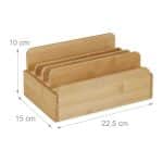 Suport pentru telefoane/tableta, din bambus, 6 device-uri, 10 x 22,5 x 15 cm - imagine 4