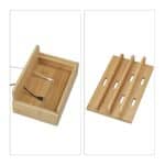 Suport pentru telefoane/tableta, din bambus, 6 device-uri, 10 x 22,5 x 15 cm - imagine 6