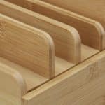 Suport pentru telefoane/tableta, din bambus, 6 device-uri, 10 x 22,5 x 15 cm - imagine 8
