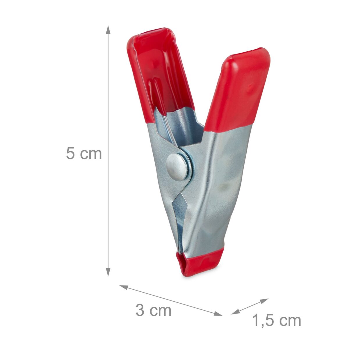 Set 36 cleme, fixare/prindere, metalice, rosu, 5 x 3 x 1,5 cm - imagine 4
