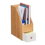 Organizator bambus, de birou, 2 compartimente, 30 x 12 x 23 cm