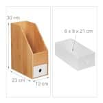 Organizator bambus, de birou, 2 compartimente, 30 x 12 x 23 cm - imagine 4