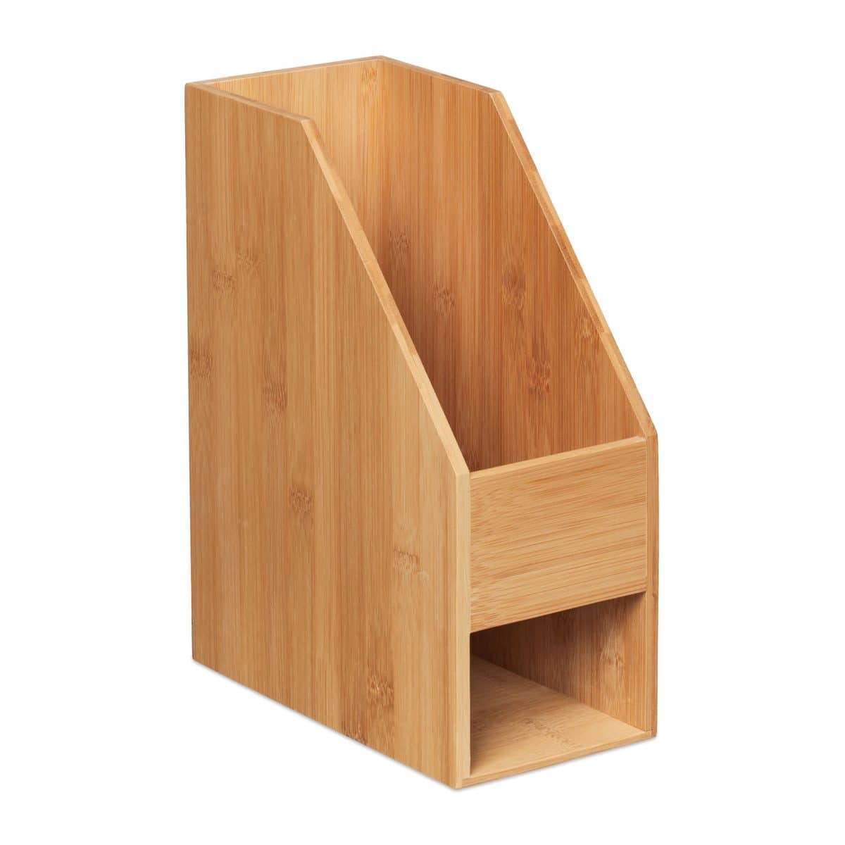 Organizator bambus, de birou, 2 compartimente, 30 x 12 x 23 cm - imagine 6