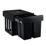 Cos de gunoi incorporabil cu 4 compartimente, 4 x 8 L, otel/plastic, negru