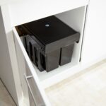 Cos de gunoi incorporabil cu 4 compartimente, 4 x 8 L, otel/plastic, negru - imagine 7