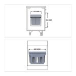 Cos de gunoi incorporabil cu 4 compartimente, 4 x 8 L, otel/plastic, negru - imagine 5