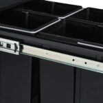 Cos de gunoi incorporabil cu 4 compartimente, 4 x 8 L, otel/plastic, negru - imagine 4