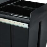 Cos de gunoi incorporabil cu 4 compartimente, 4 x 8 L, otel/plastic, negru - imagine 3