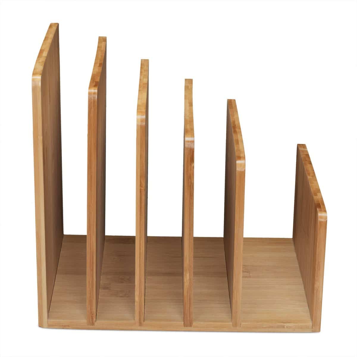 Organizator de birou, 5 compartimente, din bambus, 23 x 24,5 x 25 cm - imagine 9