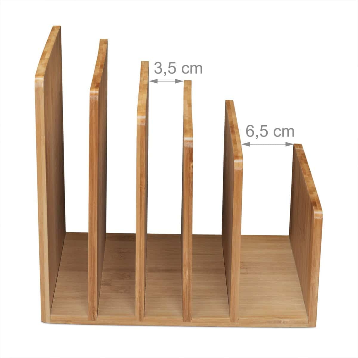 Organizator de birou, 5 compartimente, din bambus, 23 x 24,5 x 25 cm - imagine 5