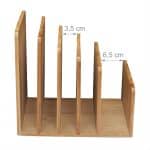 Organizator de birou, 5 compartimente, din bambus, 23 x 24,5 x 25 cm - imagine 5